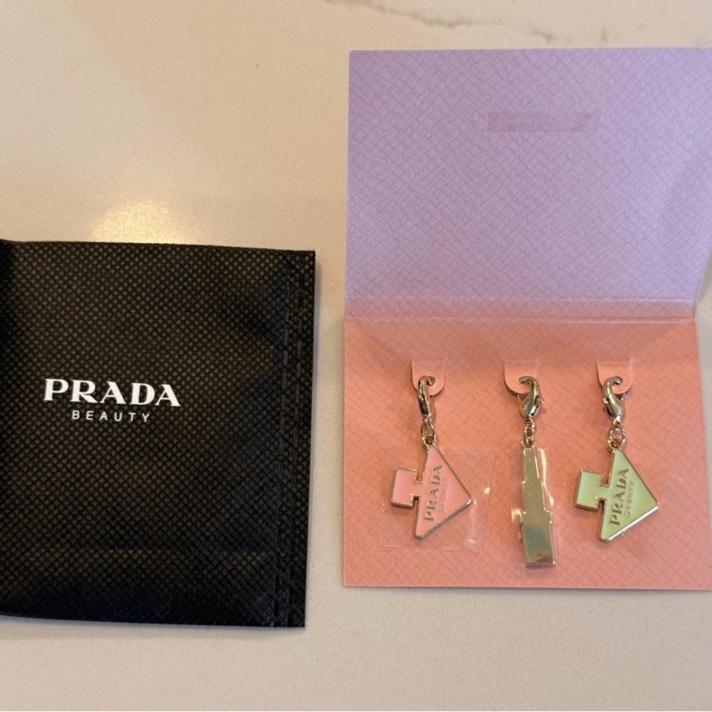 GWP Prada Beauty Pink and Gold Charm Trio